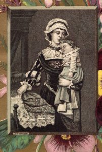 1880s Victorian Trade Cards Mother & Child Lily-Of-The-Valley Cow Lot Of 2 #5T