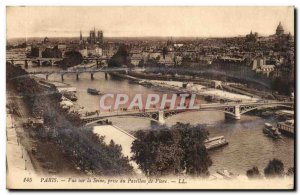 Paris Old Postcard View of the Seine taking the Pavillon de Flore