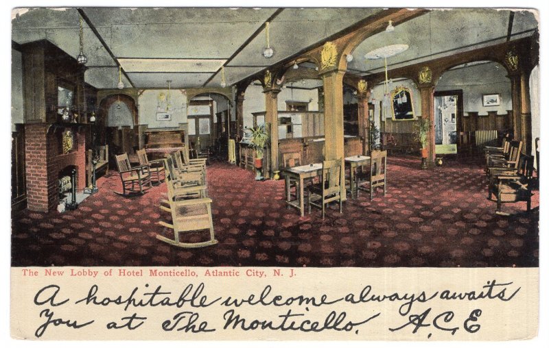 Atlantic City, N.J., The New Lobby of Hotel Monticello