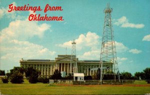 Oklahoma Oklahoma City State Capitol Building and Oil Wells