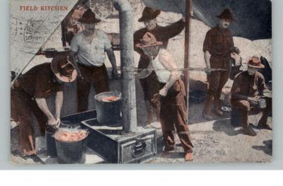 Field Kitchen Military Scene c1910 Postcard