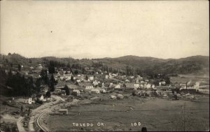 Toledo OR Oregon Birdseye View c1910 Real Photo Postcard