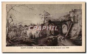 Postcard Ancient Ruins Saint Junien I abbey of St Amand 1825