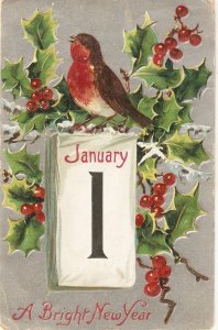 January 1 Calendar Sheet. Bird  Tuck New Year Ser. PC # 2663