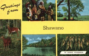 Vintage Postcard 1952 Greetings From Shawano In Scenic Wisconsin Wis.