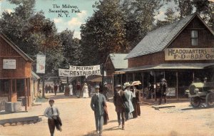 Sacandaga Park New York The Midway Ice Cream Parlor Vintage Postcard AA38546