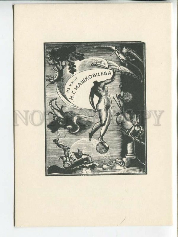 463531 USSR 1966 year Polyakov from the books Mashkovtsev ex-libris bookplate