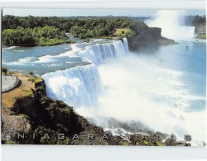 Postcard Dramatic Overview of the American and Horseshoe Falls, Niagara Falls