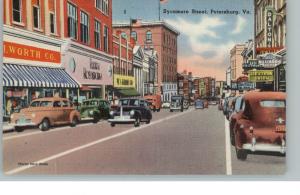 Petersburg VA Street Scene Postcard