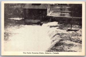 Postcard Fenelon Falls Ontario c1940s The Falls Victoria County Kawarthas