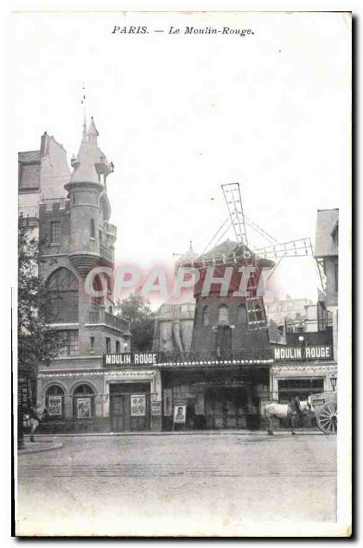 Old Postcard Paris Moulin Rouge