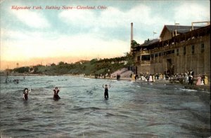 Cleveland Ohio Edgewater Park Bathing Scene c1900-20s Vintage Postcard