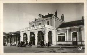 Moulins France La Gare RR Train Station Real Photo Postcard #1