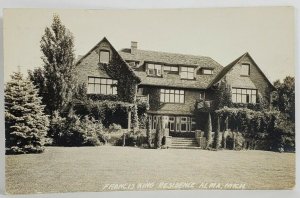 Alma Michigan RPPC Residence of Francis King 1922 TO Pana IL Postcard T14