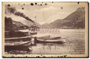 Old Postcard Annecy Lake Embarcadere From Latheron