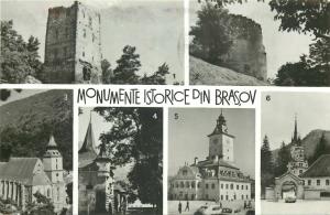 Romania Brasov historical monuments multi views postcard