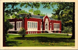 Carl Augustus Rudisill Library Lenoir Rhyne College Hickory NC Postcard Linen  