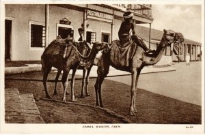 PC CAMEL RIDERS ADEN REAL PHOTO YEMEN (a31955)