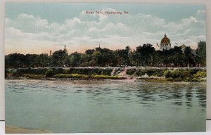 Harrisburg Pa River Park Vintage Postcard E5