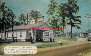 SC, Columbia, South Carolina, Strait's Cabin Camp, Esso Gas Station, DP No 4309 