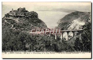 Old Postcard Panorama Eze and Cap Ferrat View of the Grande Corniche