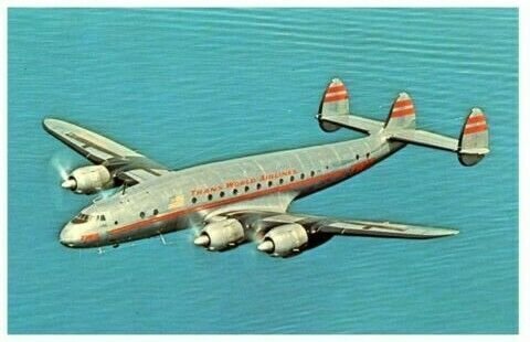 TWA Trans World Airlines Lockheed L 749 A Constellation Airplane Postcard