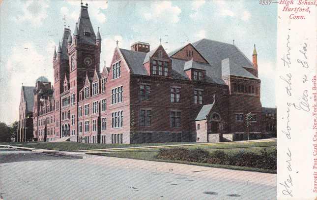 High School at Hartford CT, Connecticut - pm 1906 - UDB