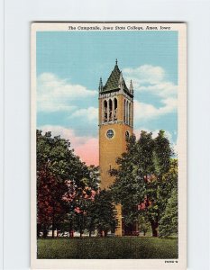 Postcard The Campanile, Iowa State College, Ames, Iowa