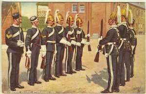 Tuck Oilette Relieving Guard 6th Dragoon Guards Rifles Headdress Sword Postcard