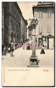 Old Postcard Piazza Tolmei con Via Siena Cavor
