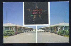 LINCOLN NEBRASKA STARLITE MOTEL 1960's CARS CORNHUSKER HIGHWAY OLD POSTCARD