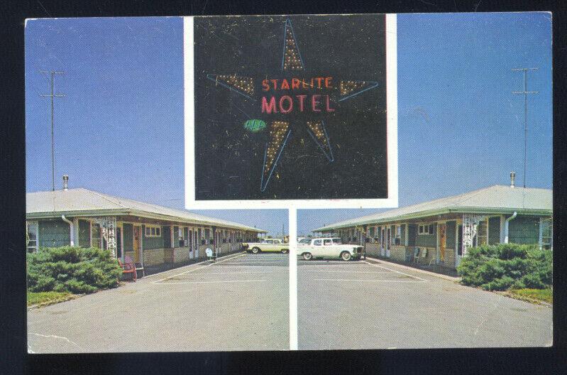 LINCOLN NEBRASKA STARLITE MOTEL 1960's CARS CORNHUSKER HIGHWAY OLD POSTCARD