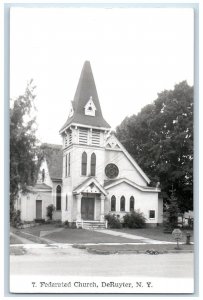 1960 Federated Church View DeRuyter New York NY RPPC Photo Posted Postcard