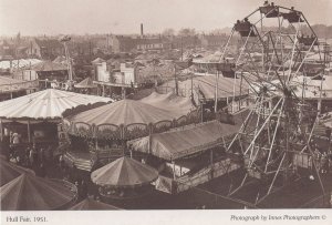 Hull Fair Yorkshire Big Wheel Roundabout in 1951 Postcard