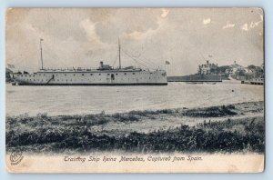 Spain Postcard Training Ship Reina Mercedes Captured c1905 Antique
