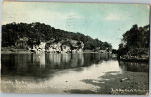 Ninot's Rocks, Lower Palisades Marion IA c1928 By Carl Owen Vintage Postcard E40