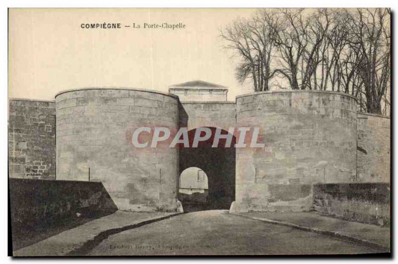 Old Postcard Compiegne The chapel door