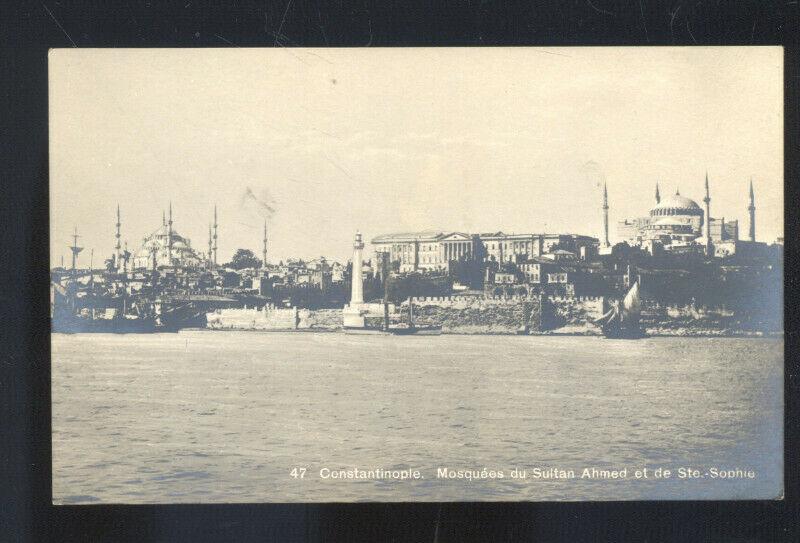 RPPC CONSTANTINOPLE TURKEY MOSQUEES SULTAN AHMED REAL PHOTO POSTCARD