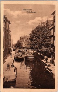 Netherlands Rotterdam Delftsevaart Vintage Postcard C046