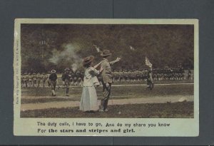 1908 Post Card Charlston SC Patriotic Duty Calls I Have To Go Etc