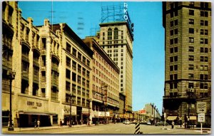 Cleveland Ohio OH, 1958 Playhouse Square, Looking East, Downtown, Postcard