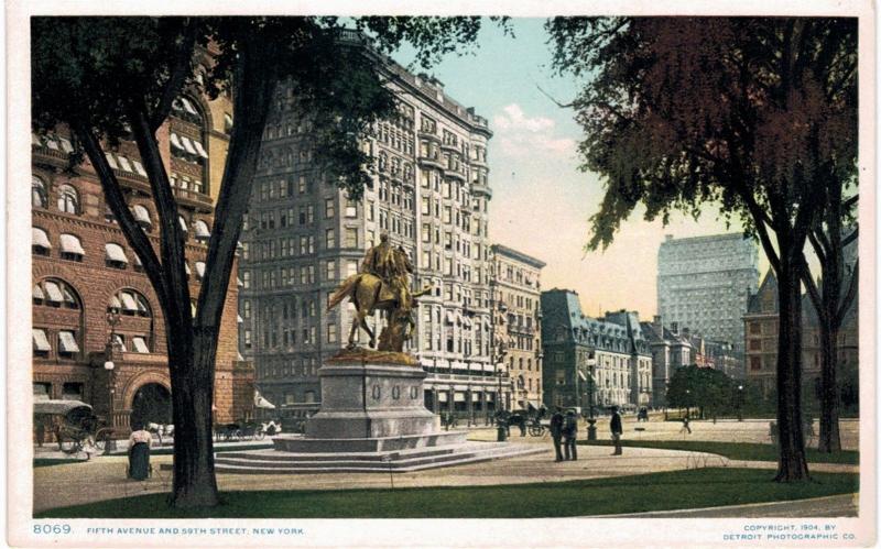 New York City NYC Fifth Avenue 59th Street From Park Side Detroit pub DB Mint