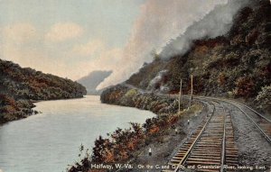Halfway West Virginia CO Railway Greenbrier River Vintage Postcard AA110751