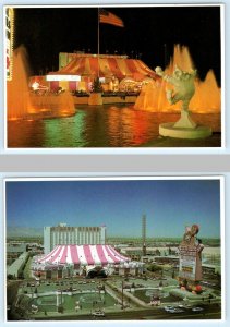 2 Postcards LAS VEGAS, NV ~ Night/Day CIRCUS CIRCUS HOTEL CASINO 1978 - 4x6