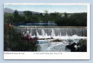 View of Dam at North End Troy New Hampshire NH 1911 DB Postcard D18