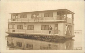 Orlando FL Parker's Floating Camp c1920s Real Photo Postcard