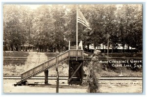 1921 Moody Bible Conference Grounds Cedar Lake Indiana IN RPPC Photo Postcard