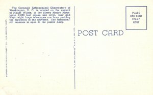 Vintage Postcard Dome Of 100 Inch Hooker Reflector Mount Wilson Observatory CA