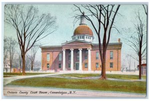 c1910 Ontario County Court House Exterior Building Canandaigua New York Postcard 