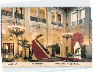 Postcard Great Hall, The Breakers, Ochre Point, Newport, Rhode Island